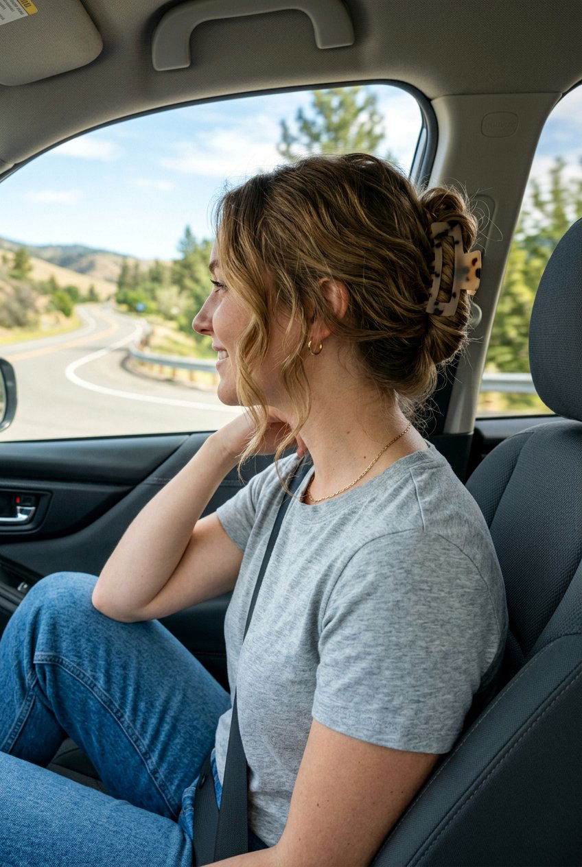 Claw Clip Updo Road Trip Hairstyle - 20 road trip hairstyles - 20 road trip hairstyles