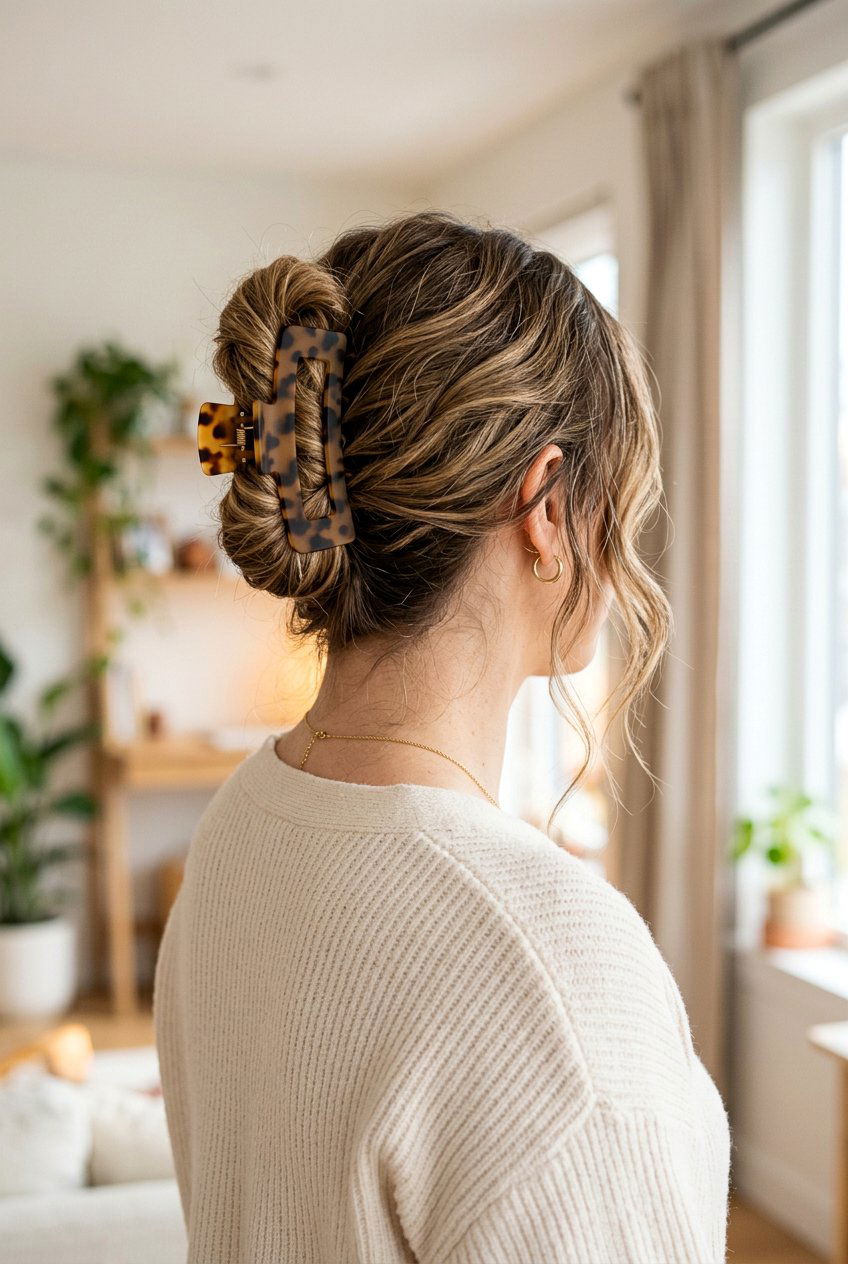 Claw Clip Updo for Moms - 20 easy hairstyles for moms - 20 easy hairstyles for moms