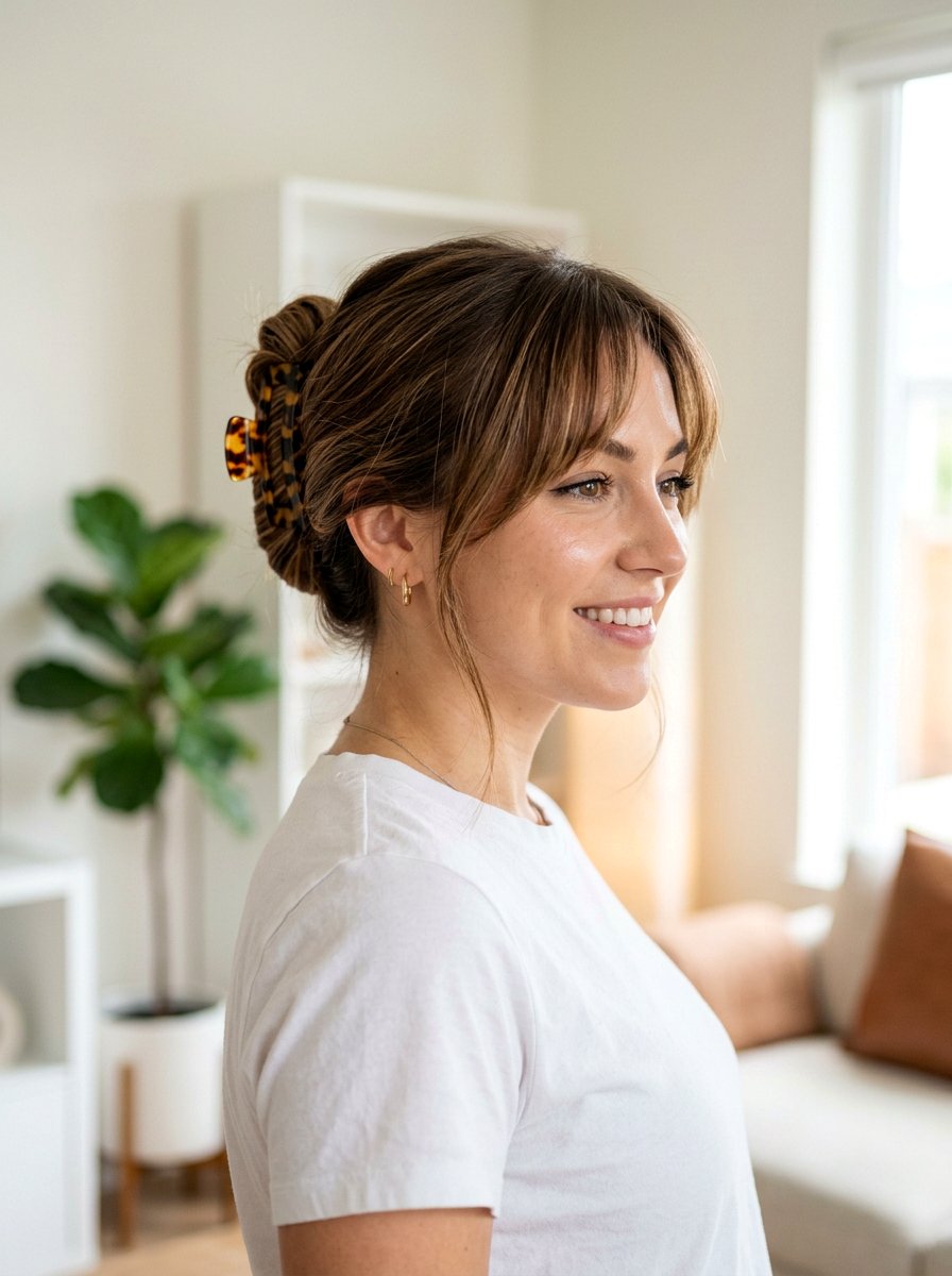 Claw Clip With Bangs - 20 sleek claw clip twist hairstyle - 20 sleek claw clip twist hairstyle