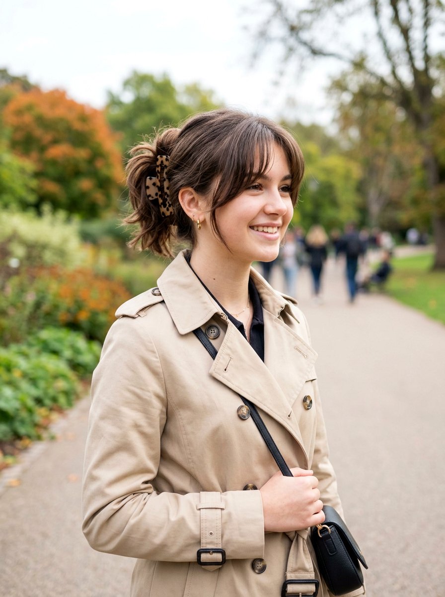 Claw Clip With Curtain Bangs - 20 teen girls school hairstyle with claw clip - 20 teen girls school hairstyle with claw clip