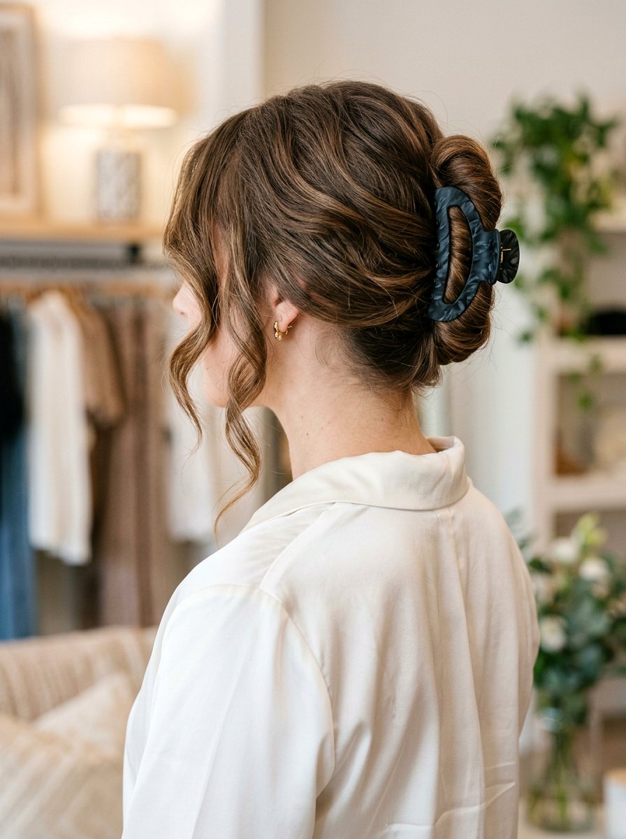 Claw Clip With Face Framing Layers - 20 claw clip hairstyle for office women - 20 claw clip hairstyle for office women