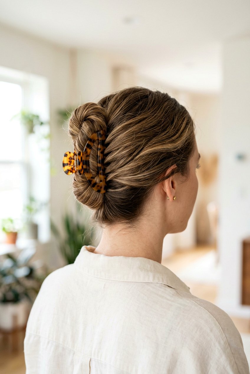 Claw clip updo - 20 hairstyles for work - 20 hairstyles for work