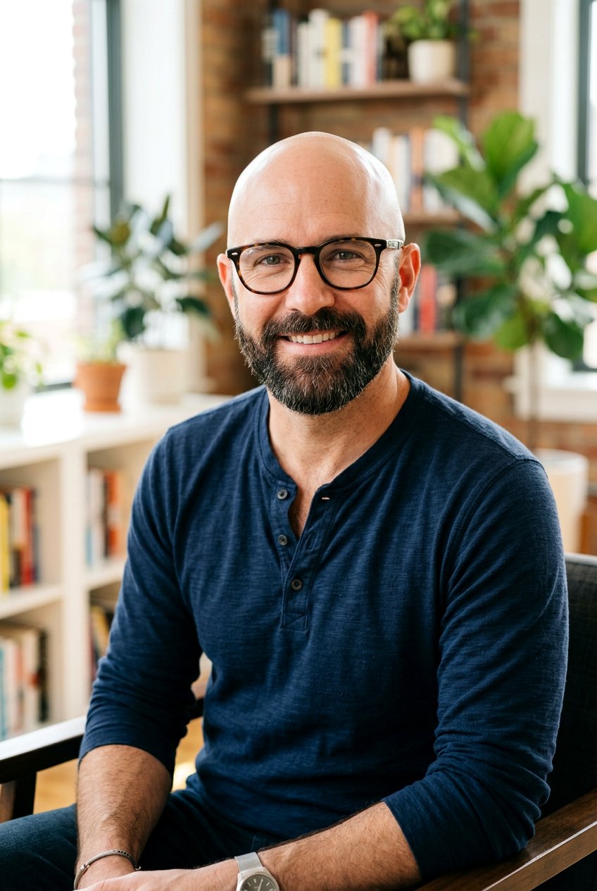 Clean Shave Head With Beard - 20 men haircut with glasses mature style - 20 men haircut with glasses mature style