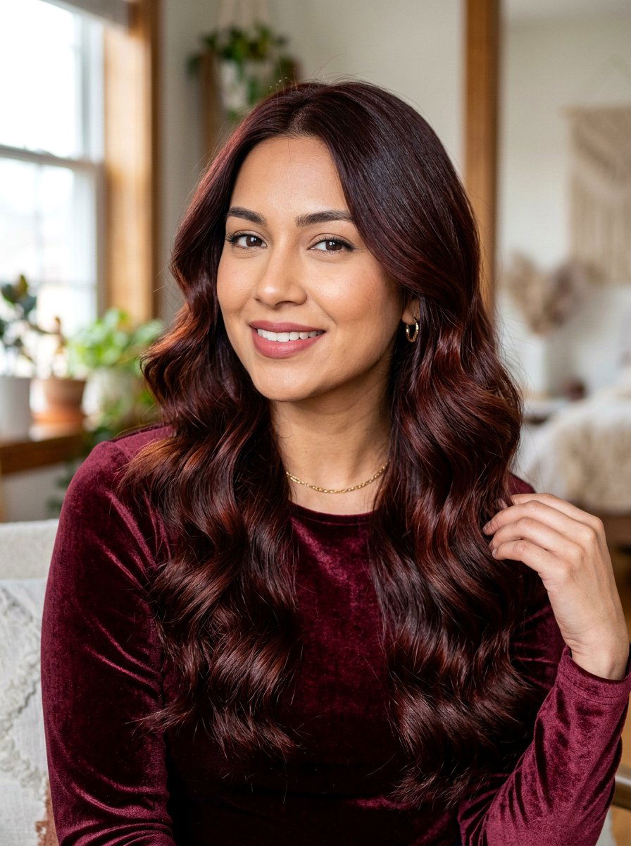 Clear Gloss On Mahogany Waves - 20 clear gloss hair ideas for shine - 20 clear gloss hair ideas for shine