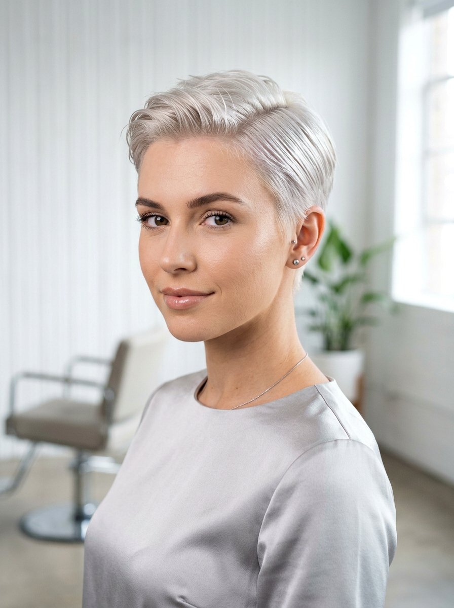 Clear Gloss On Platinum Pixie - 20 clear gloss hair ideas for shine - 20 clear gloss hair ideas for shine