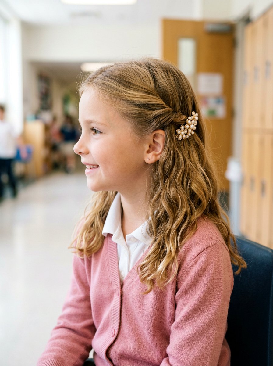 Clip In Side Twist - 20 quick school hairstyle for medium hair - 20 quick school hairstyle for medium hair