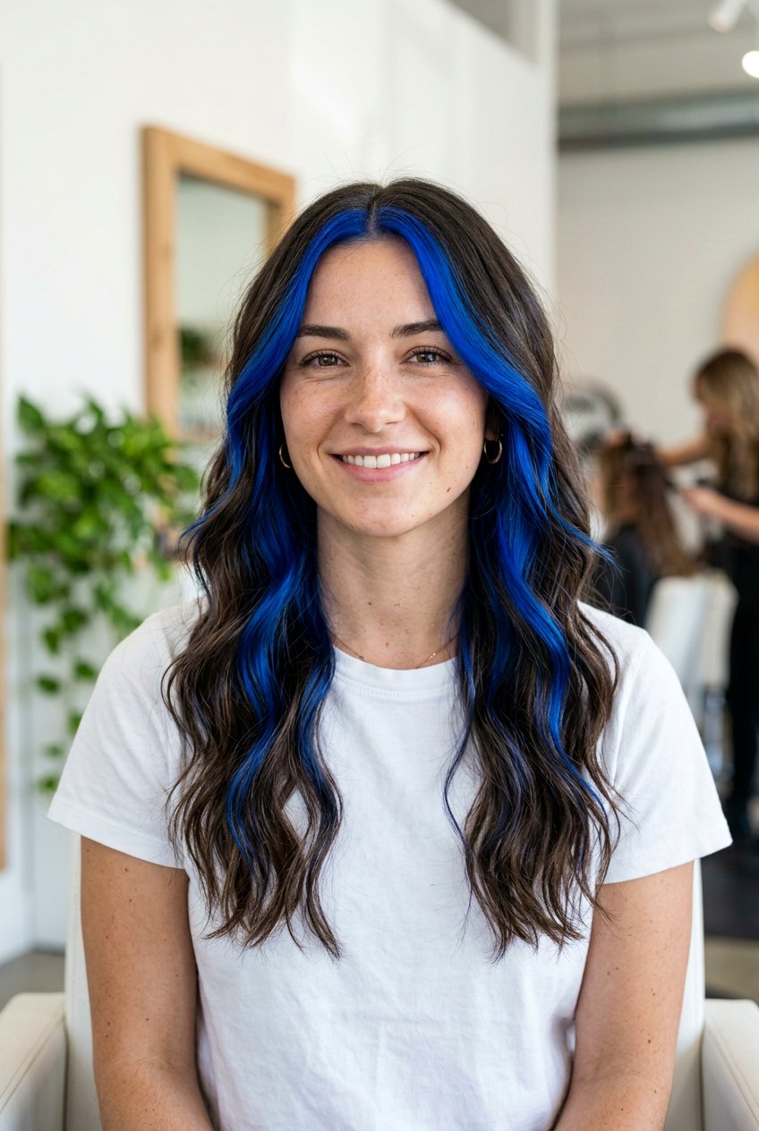 Cobalt Blue Balayage Money Pieces - 20 cobalt blue balayage - 20 cobalt blue balayage
