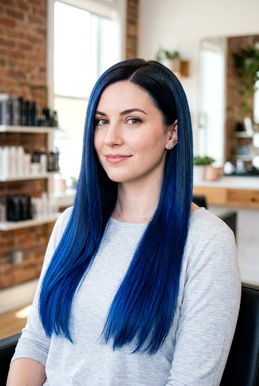 Cobalt Blue Balayage On Cool Skin Tone - 20 cobalt blue balayage - 20 cobalt blue balayage