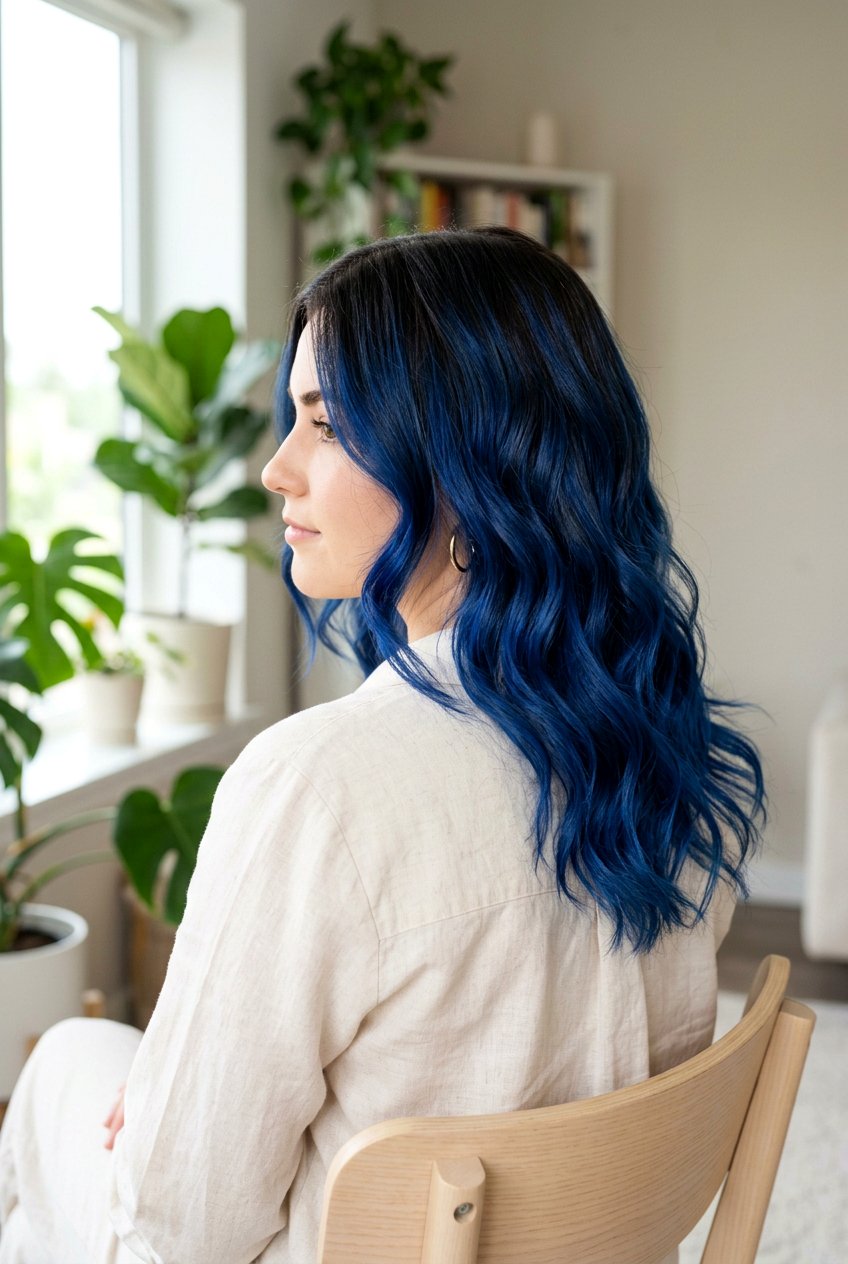 Cobalt Blue Balayage With Shadow Root - 20 cobalt blue balayage