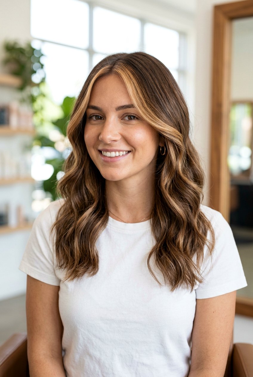 Cocoa Balayage Money Piece Around The Face - 20 cool cocoa balayage - 20 cool cocoa balayage