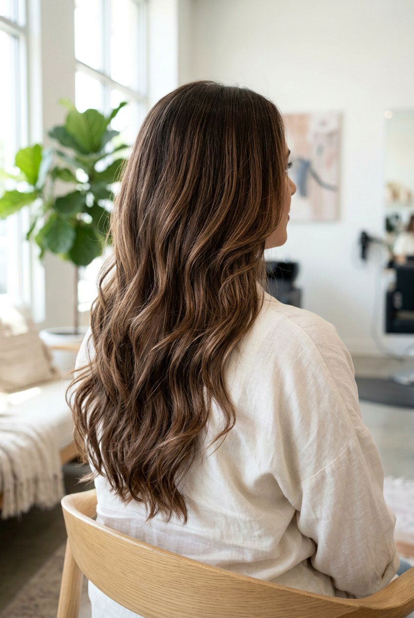 Cocoa Balayage On Long Layered Hair - 20 cool cocoa balayage - 20 cool cocoa balayage