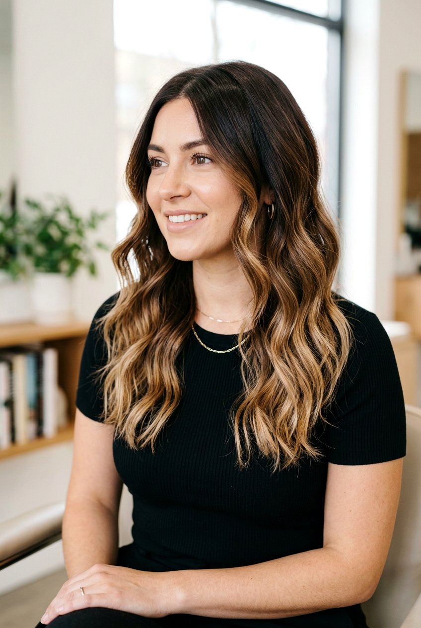 Cocoa Balayage With High Contrast Ends - 20 cool cocoa balayage - 20 cool cocoa balayage