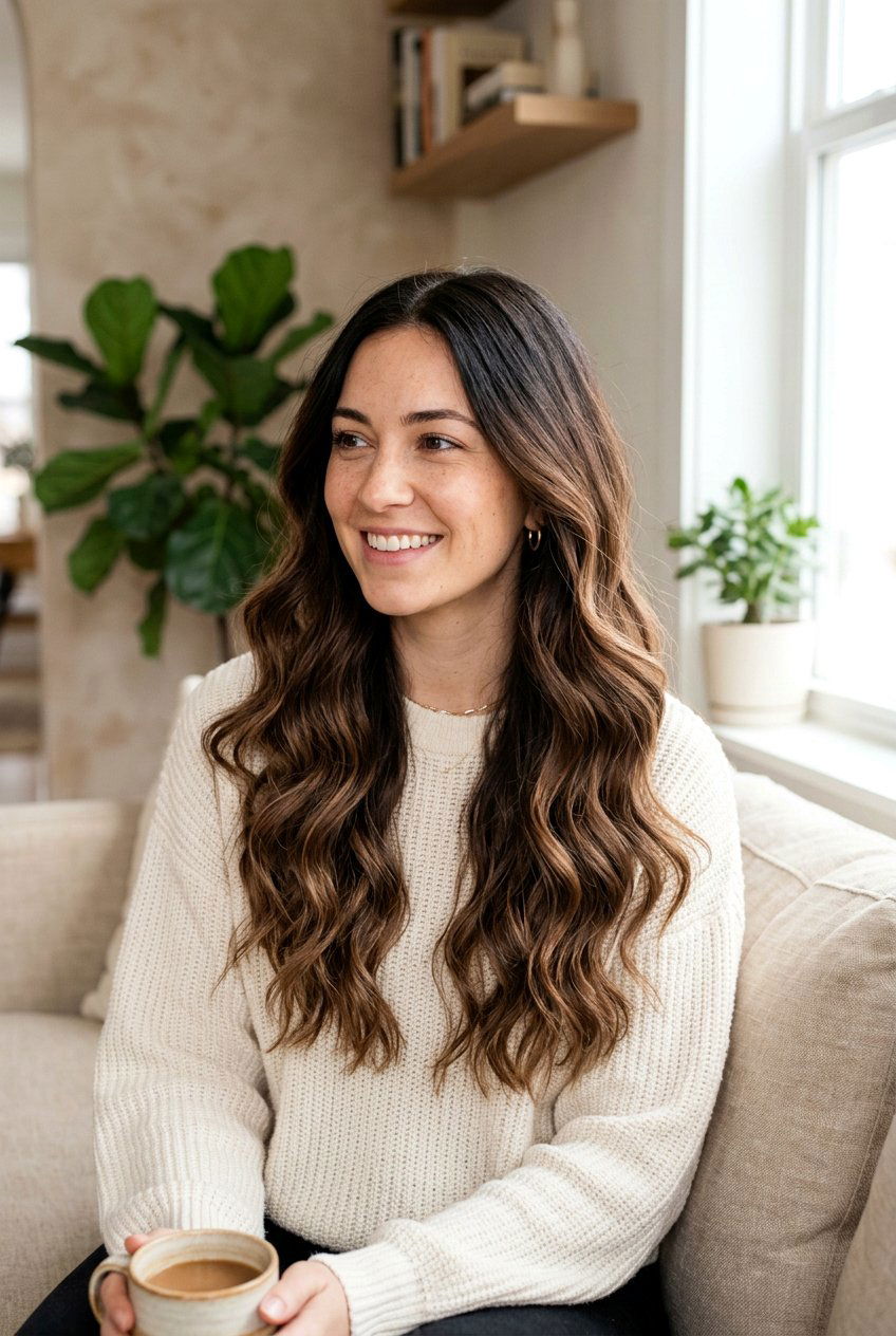 Cocoa Brown Balayage on Long Hair - 20 cocoa brown hair color - 20 cocoa brown hair color