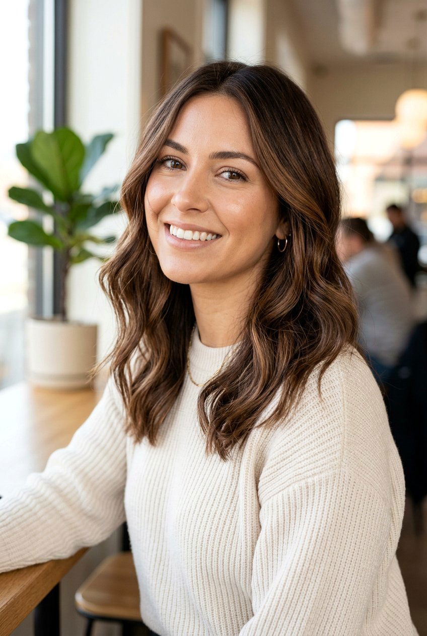 Cocoa Brunette Balayage On Medium Hair - 20 cool cocoa brunette - 20 cool cocoa brunette