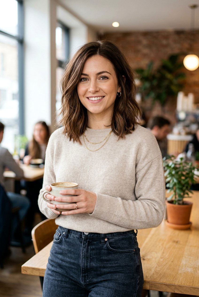 Cocoa Brunette Lob With Layers - 20 cool cocoa brunette - 20 cool cocoa brunette