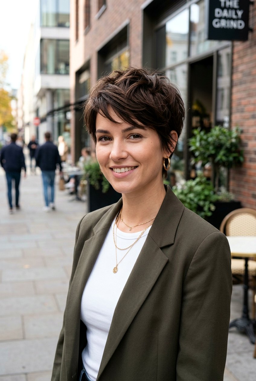 Cocoa Brunette Textured Pixie Cut - 20 cool cocoa brunette - 20 cool cocoa brunette