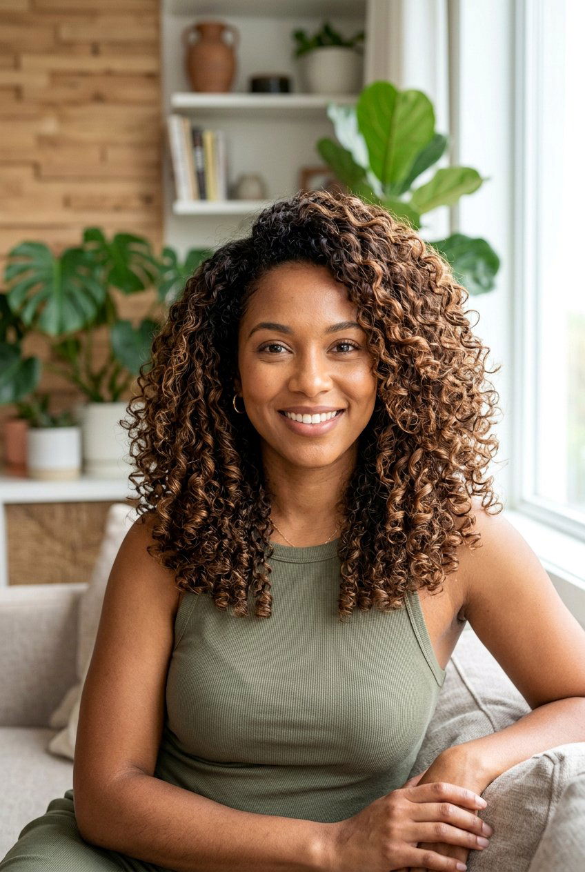 Cocoa Chestnut Balayage On Curly Hair - 20 cocoa chestnut balayage - 20 cocoa chestnut balayage