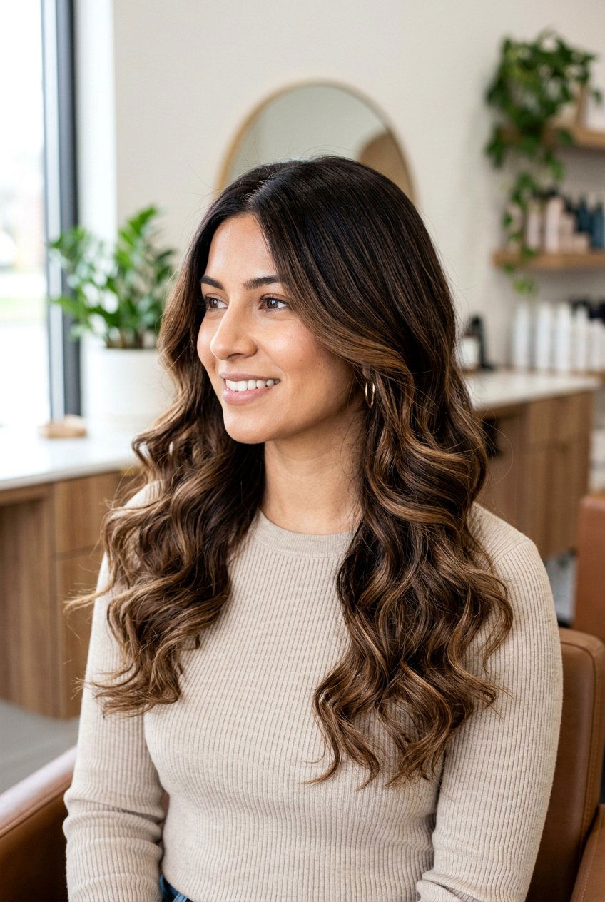 Cocoa Chestnut Balayage On Dark Brown Hair - 20 cocoa chestnut balayage - 20 cocoa chestnut balayage