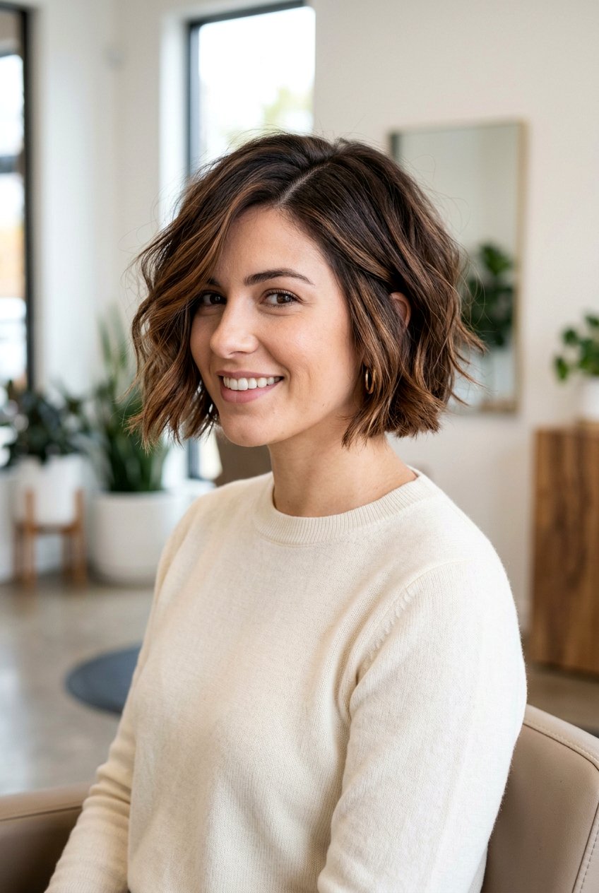 Cocoa Chestnut Balayage On Short Hair - 20 cocoa chestnut balayage - 20 cocoa chestnut balayage