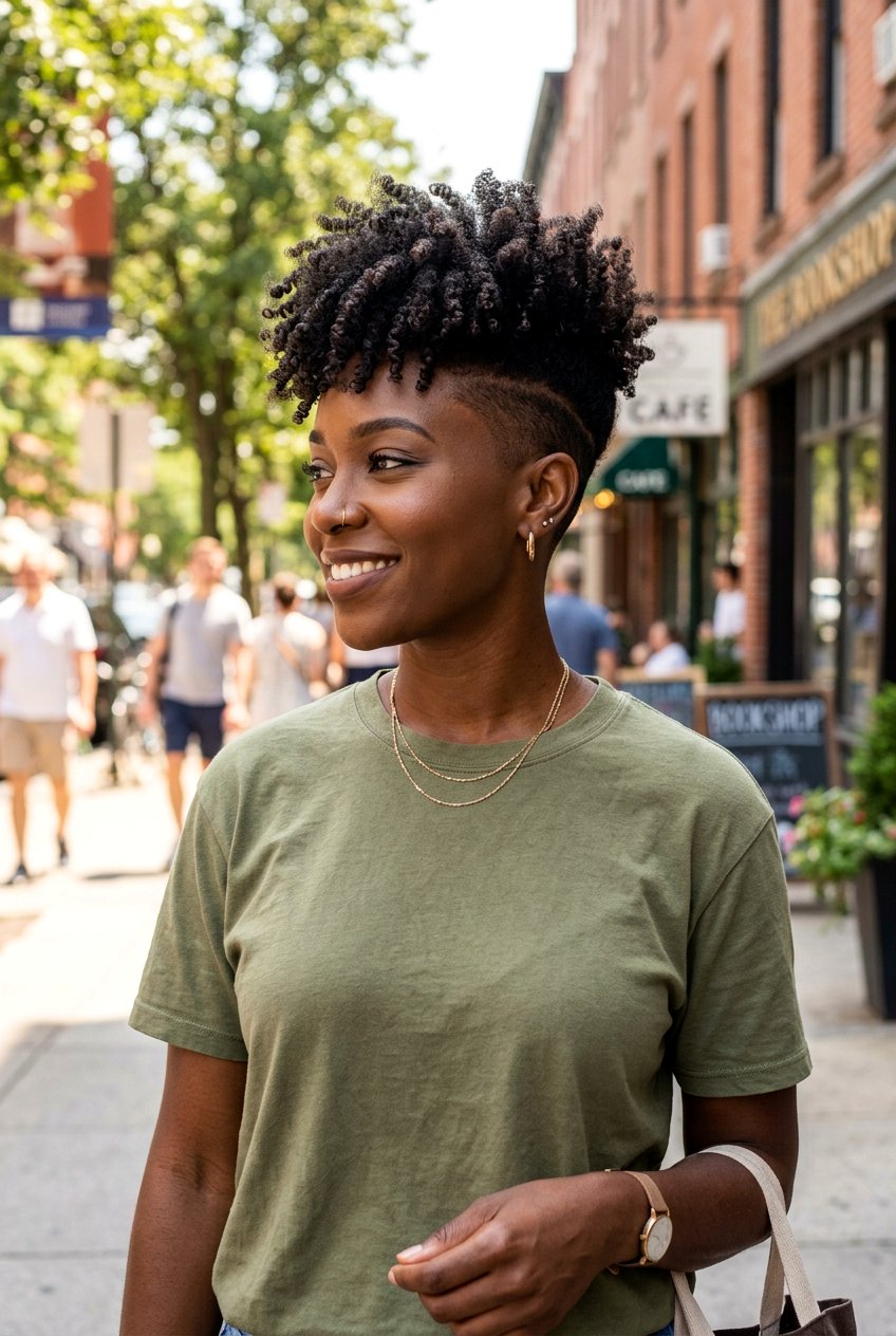 Coil Out Natural Hair with Shaved Sides - 20 natural hairstyle with shaved sides - 20 natural hairstyle with shaved sides