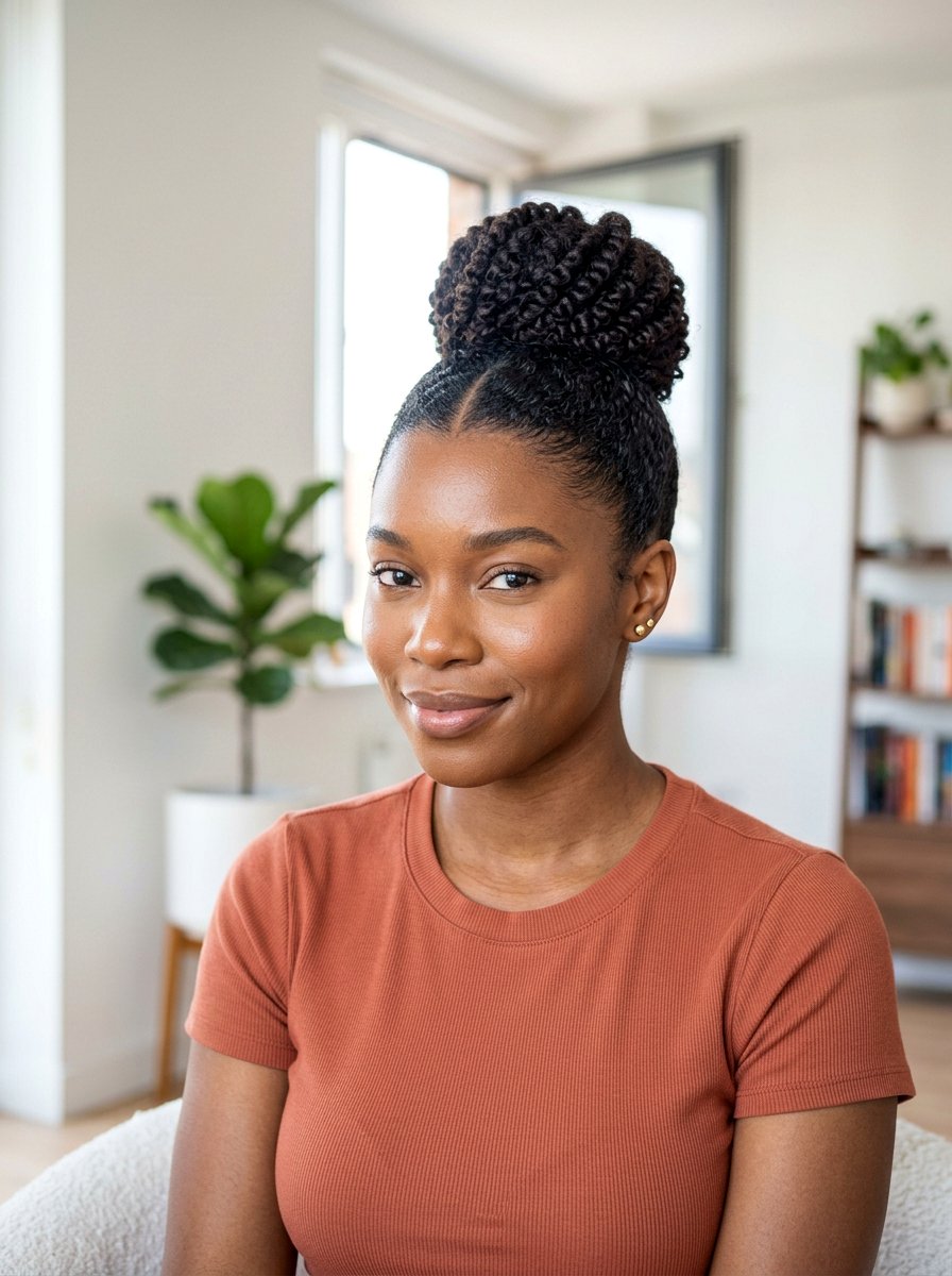 Coiled Bun With Middle Part - 20 yoga bun with middle part - 20 yoga bun with middle part