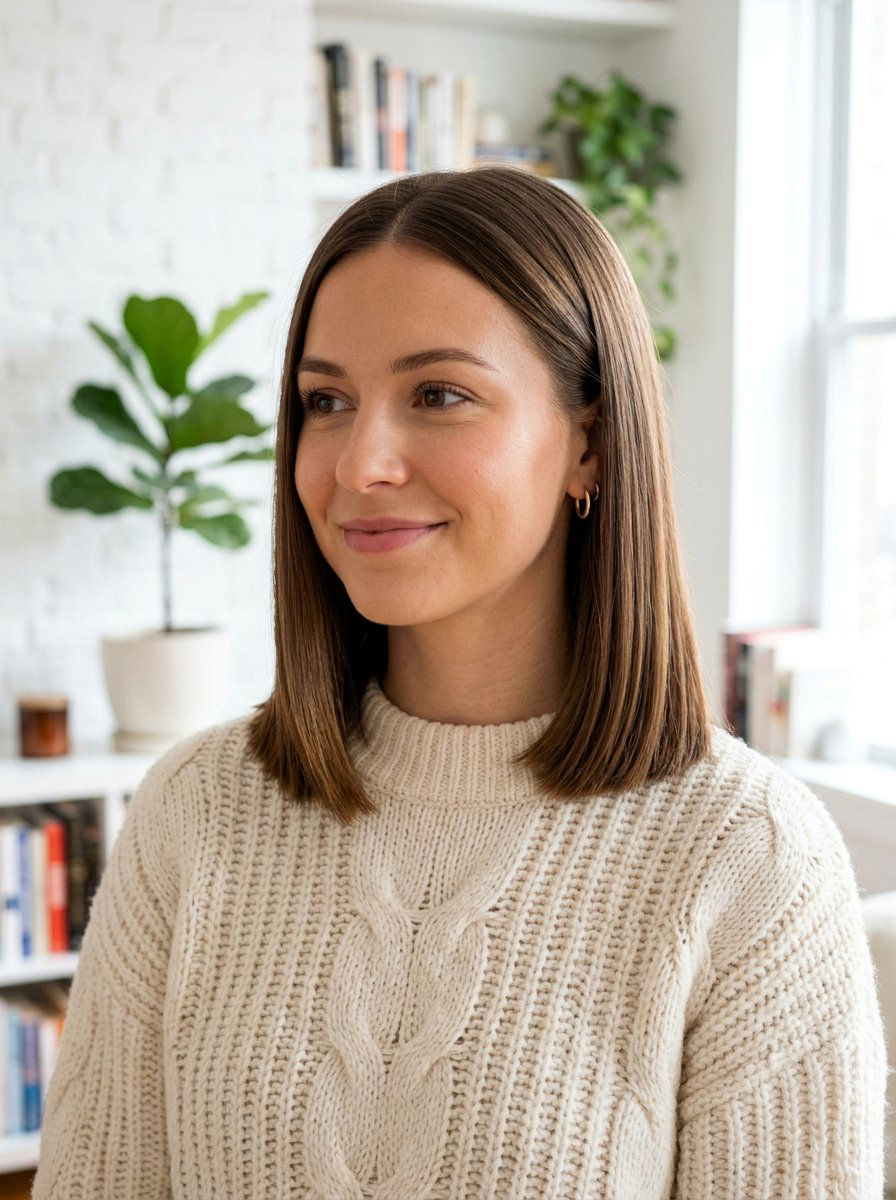 Collarbone Blunt Cut - 20 sleek hairstyle for fine straight hair - 20 sleek hairstyle for fine straight hair