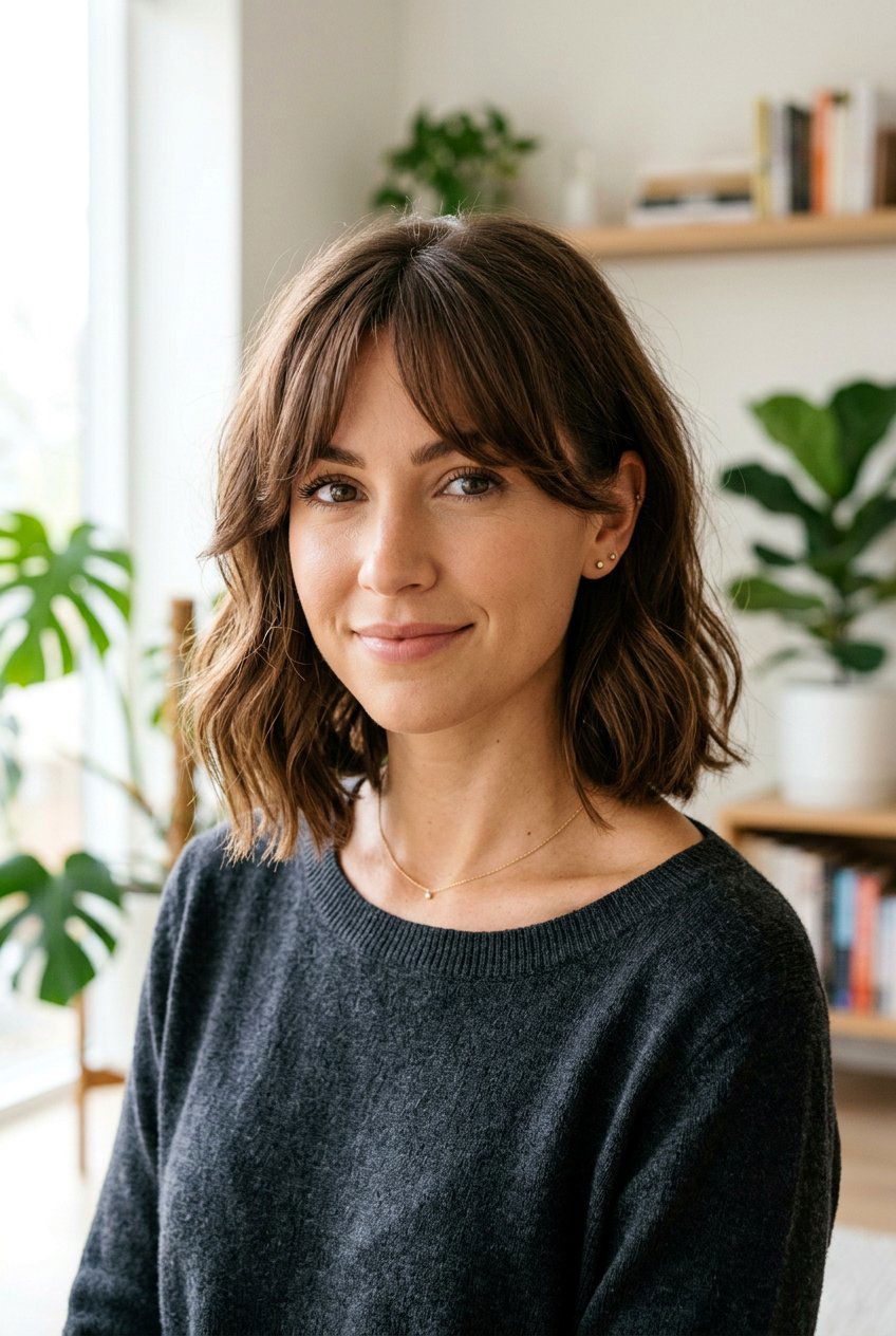 Collarbone Bob With Curtain Fringe - 20 collarbone haircut with curtain bangs - 20 collarbone haircut with curtain bangs