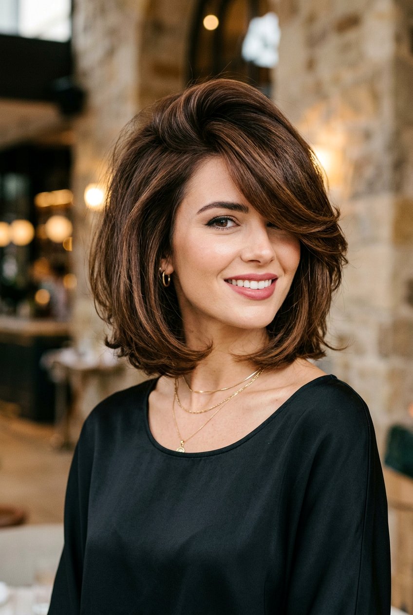 Collarbone Bob With Deep Side Part Bangs - 20 collarbone bob with side bangs - 20 collarbone bob with side bangs