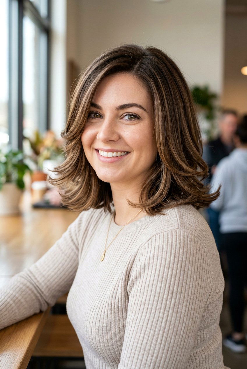 Collarbone Bob With Layers and Side Part - 20 collarbone bob for round face - 20 collarbone bob for round face