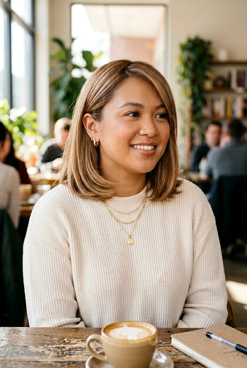 Collarbone Bob With Side Bangs for Round Face - 20 collarbone bob for round face - 20 collarbone bob for round face