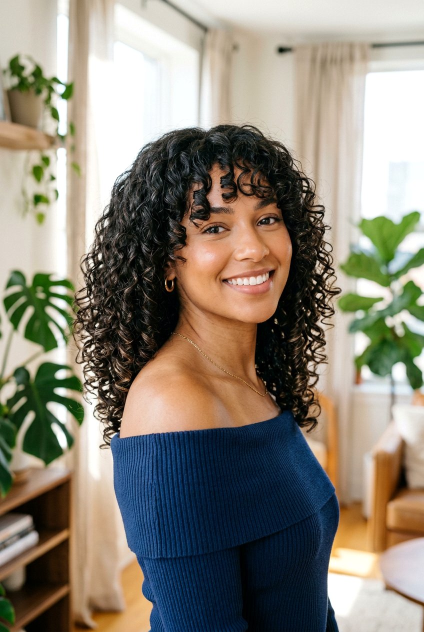 Collarbone Curly Cut with Layered Face Frame - 20 curly cut with face framing pieces - 20 curly cut with face framing pieces