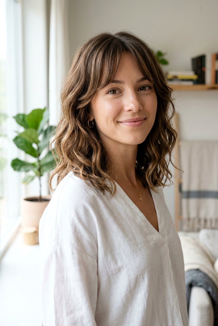 Collarbone Cut With Curtain Bangs For Wavy Hair - 20 collarbone haircut with curtain bangs - 20 collarbone haircut with curtain bangs
