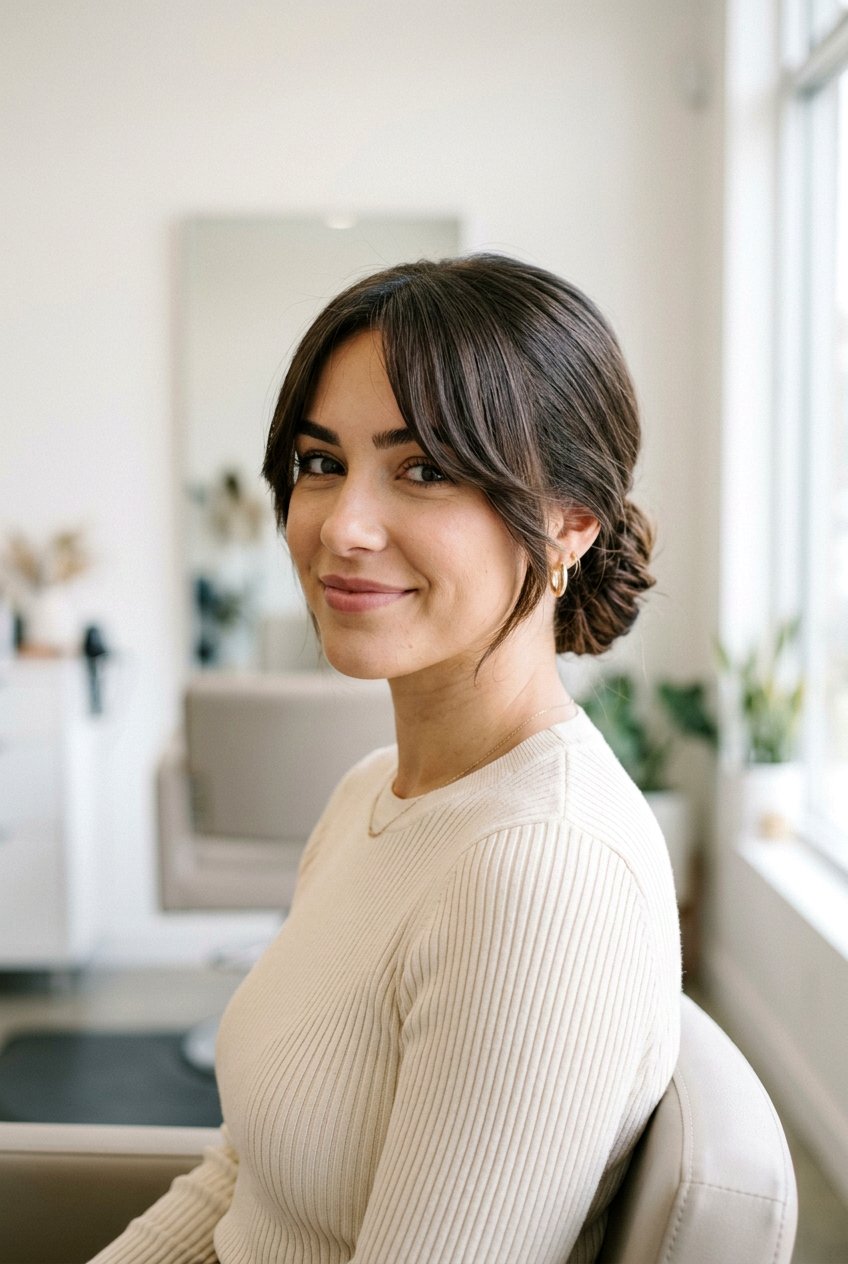 Collarbone Cut With Curtain Bangs Updo Friendly - 20 collarbone haircut with curtain bangs - 20 collarbone haircut with curtain bangs