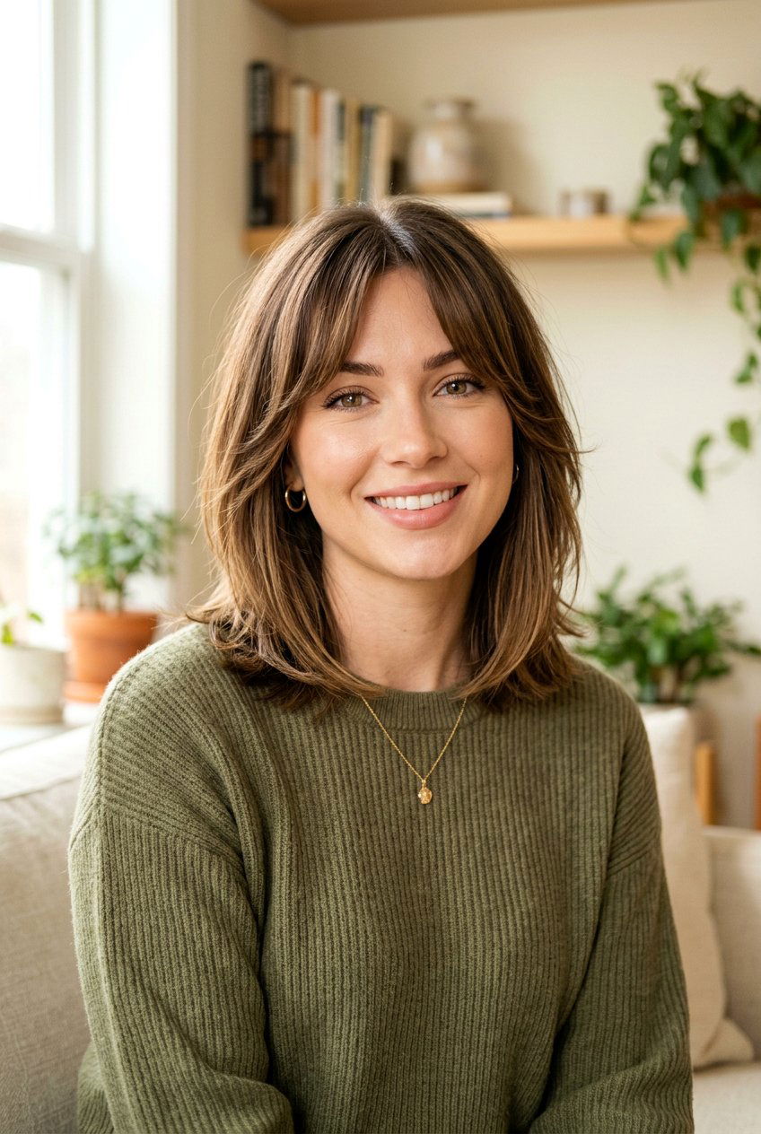 Collarbone Cut With Face Framing Layers And Curtain Bangs - 20 collarbone haircut with curtain bangs - 20 collarbone haircut with curtain bangs