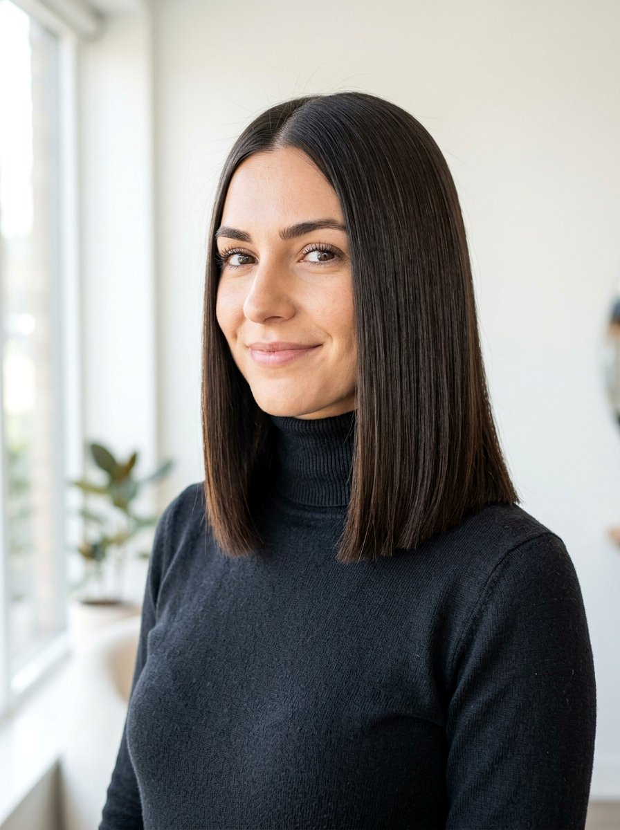 Collarbone Length Blunt Cut - 20 polished haircut for professional women - 20 polished haircut for professional women