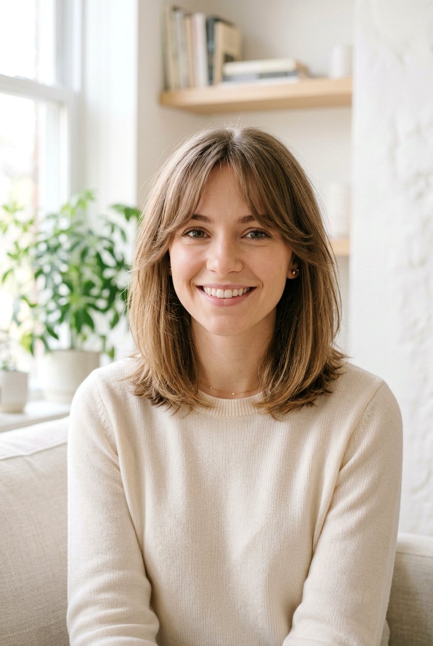 Collarbone Length Cut With Curtain Bangs - 20 collarbone haircut for fine hair - 20 collarbone haircut for fine hair