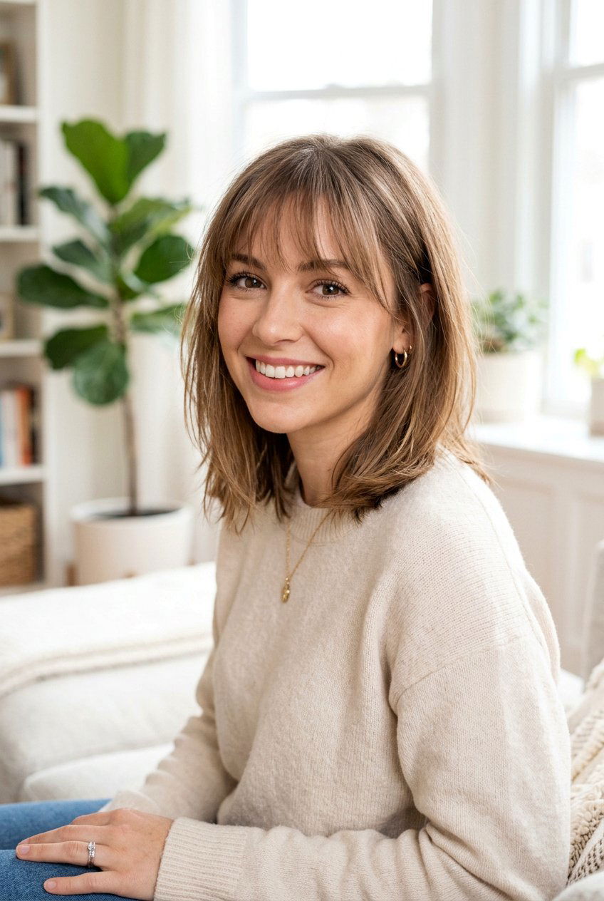 Collarbone Length Cut With Wispy Bangs - 20 collarbone haircut for fine hair - 20 collarbone haircut for fine hair