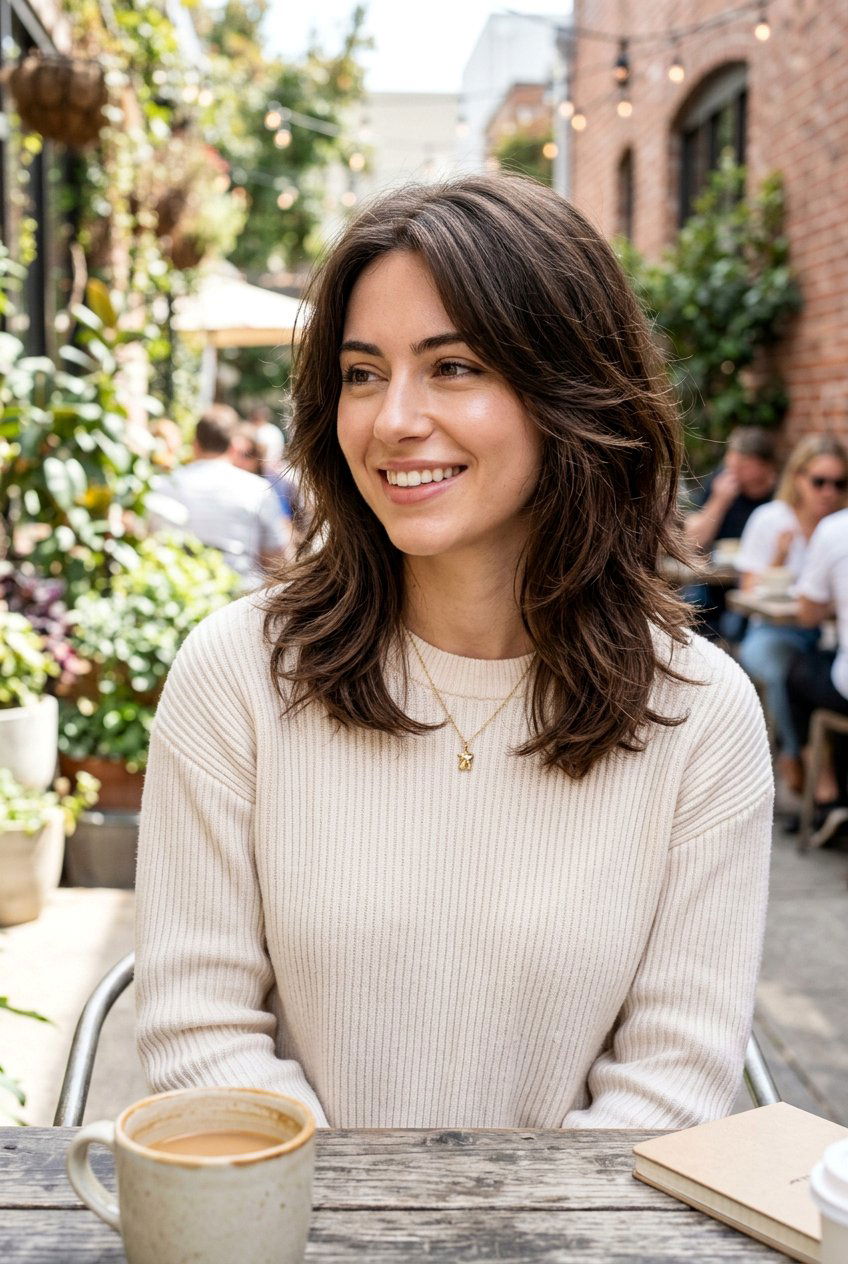 Collarbone Length Haircut With Wispy Layers - 20 collarbone haircut for thick hair - 20 collarbone haircut for thick hair