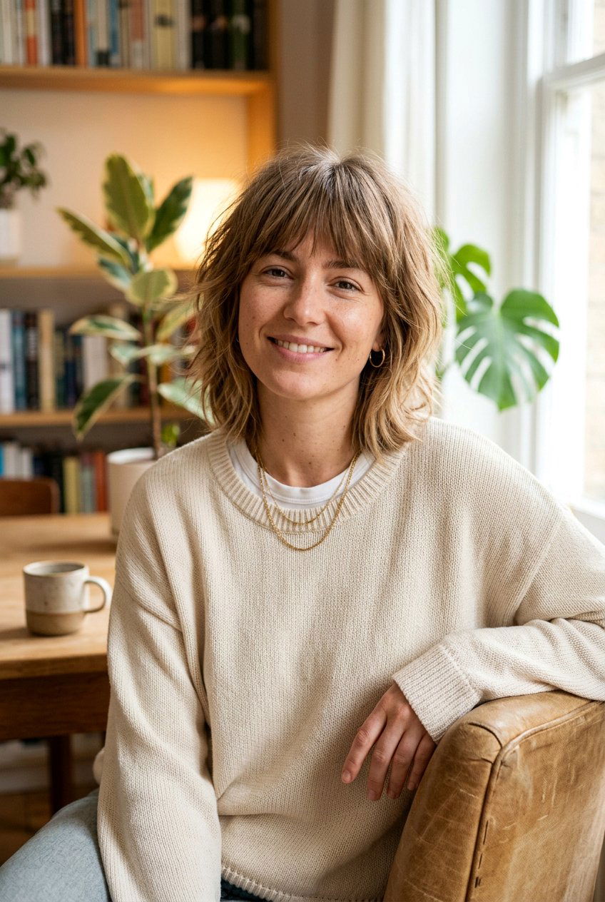 Collarbone Length Shag With Fringe - 20 collarbone haircut for fine hair - 20 collarbone haircut for fine hair