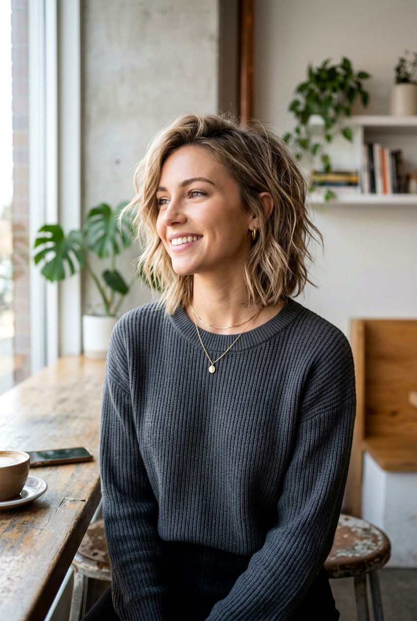 Collarbone Lob With Choppy Layers - 20 collarbone lob with layers - 20 collarbone lob with layers