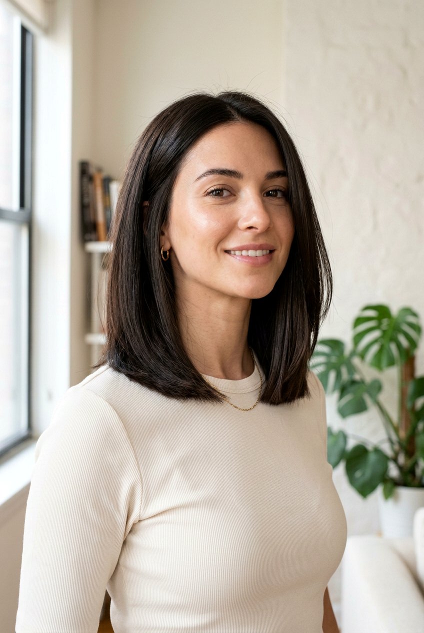 Collarbone Lob With Layers And Blunt Ends - 20 collarbone lob with layers - 20 collarbone lob with layers