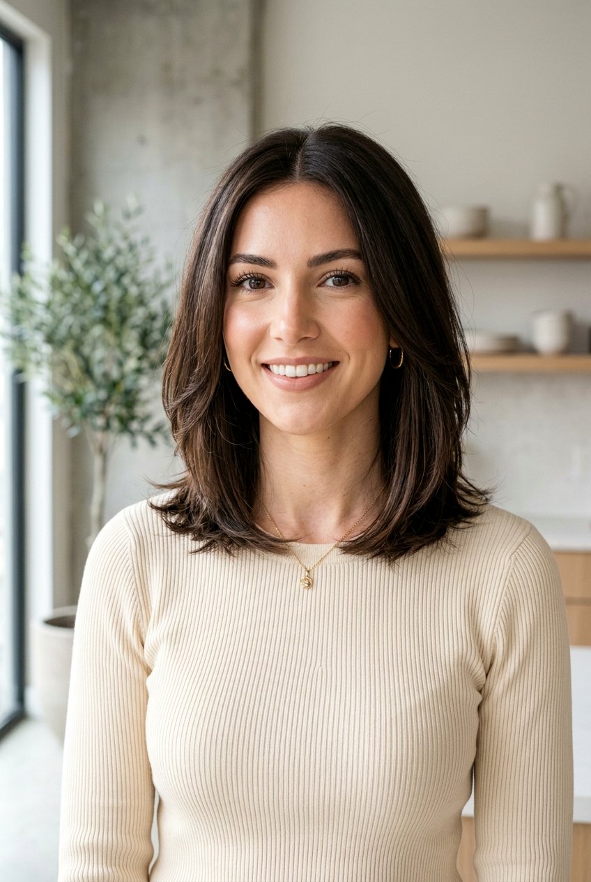 Collarbone Lob With Layers And Middle Part - 20 collarbone lob with layers - 20 collarbone lob with layers