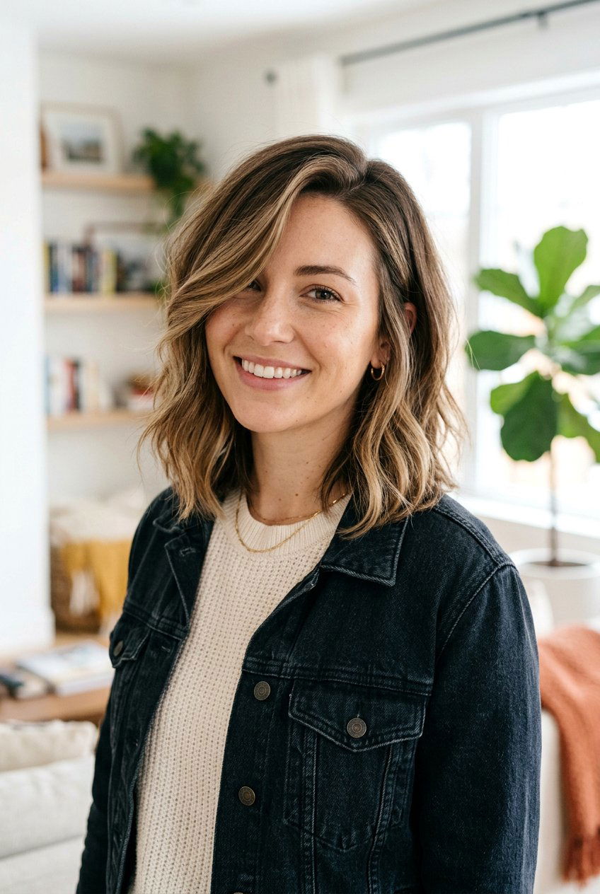 Collarbone Lob With Side Part And Layers - 20 collarbone lob with layers - 20 collarbone lob with layers