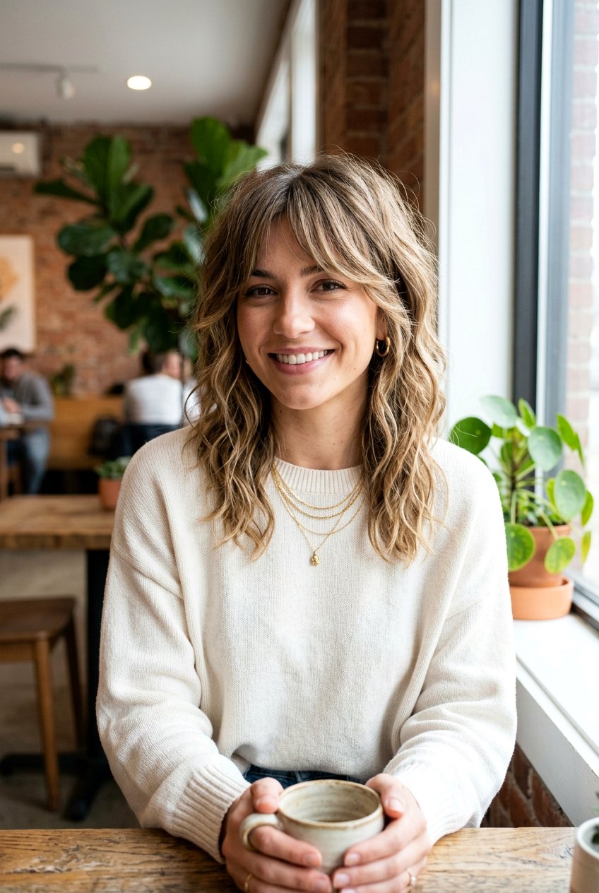 Collarbone Shag Haircut With Curtain Bangs - 20 collarbone haircut with curtain bangs - 20 collarbone haircut with curtain bangs