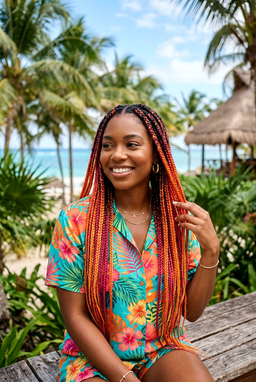 Colored Box Braids - 20 vacation protective braids - 20 vacation protective braids