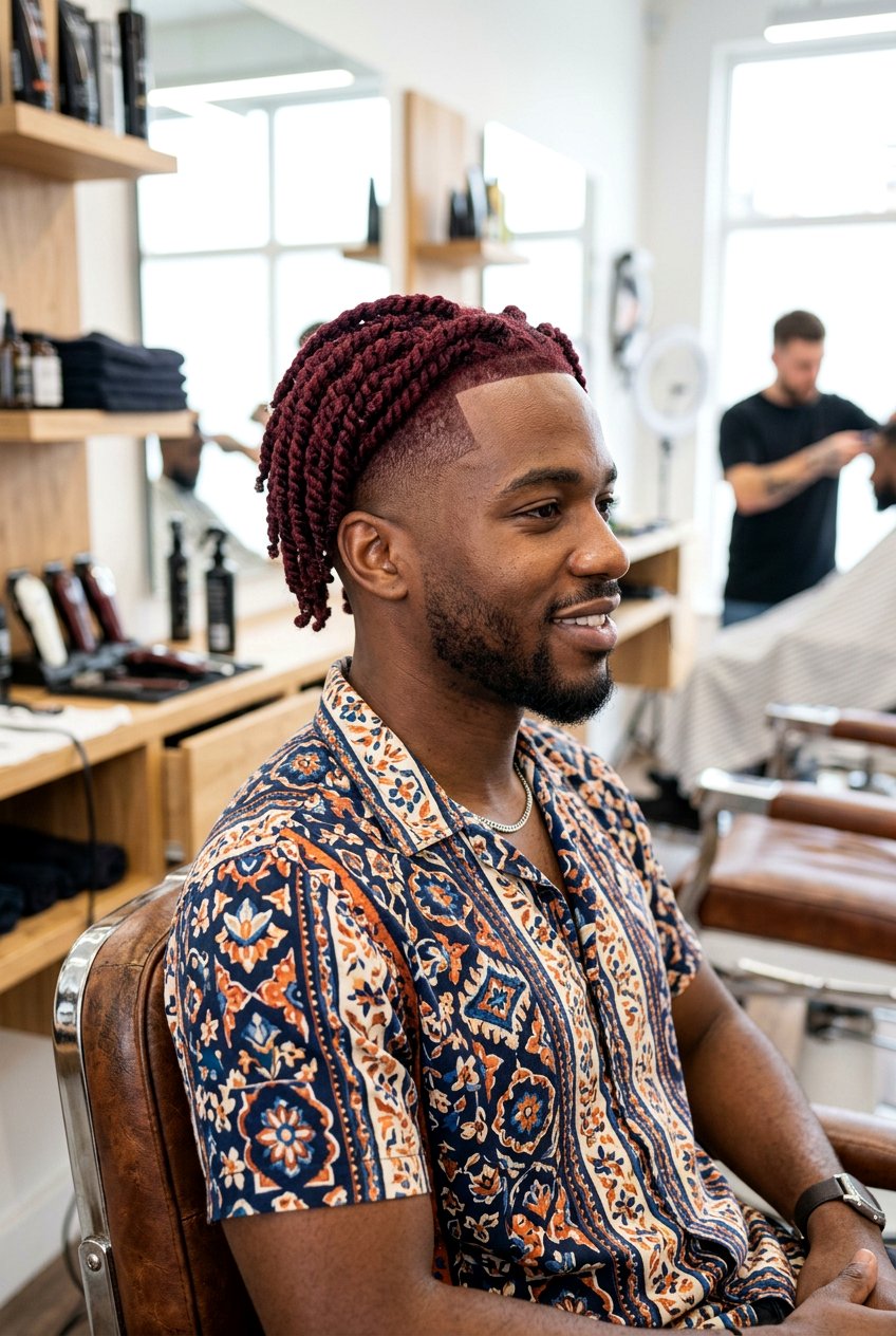 Colored Twists Taper Fade - 20 twists with taper fade for black men - 20 twists with taper fade for black men