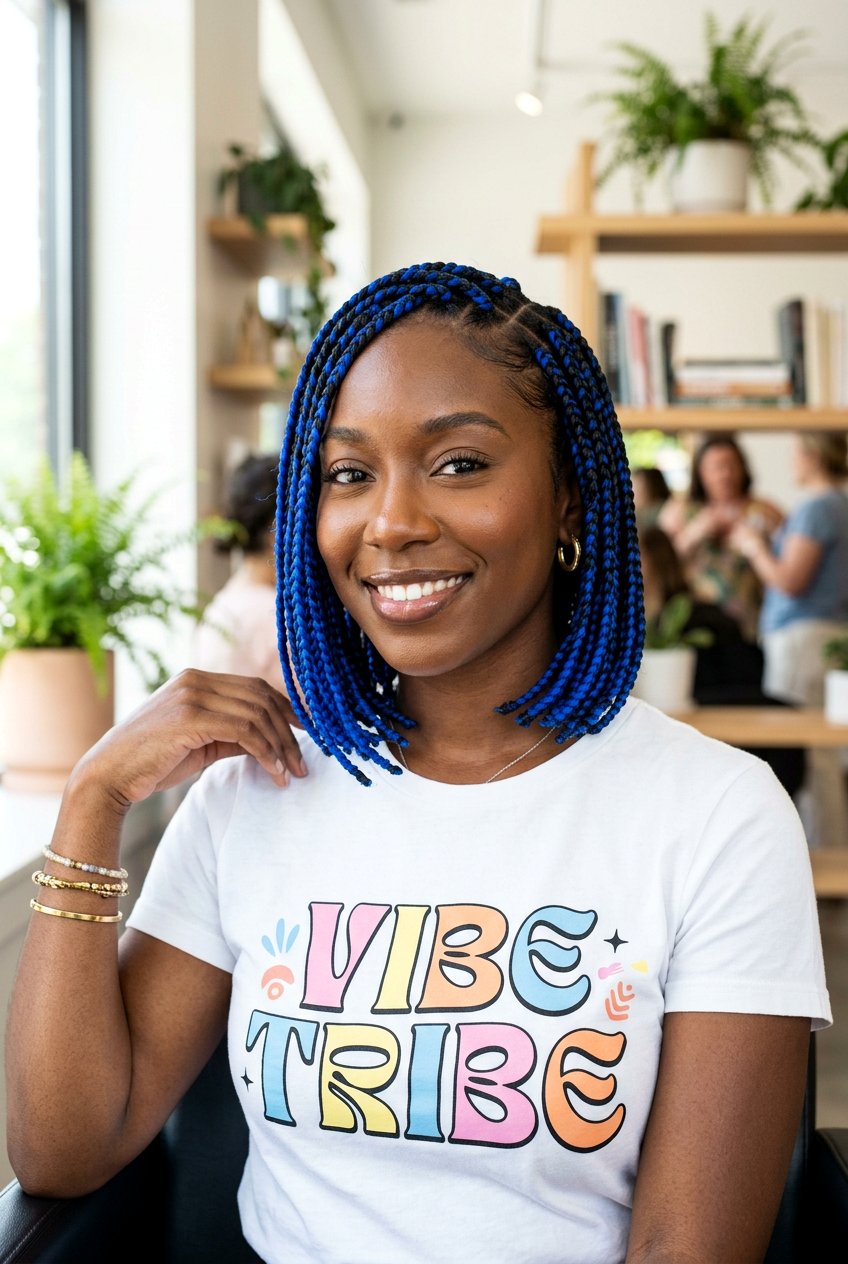 Colorful Bob Box Braids - 20 box braids bob hairstyle - 20 box braids bob hairstyle