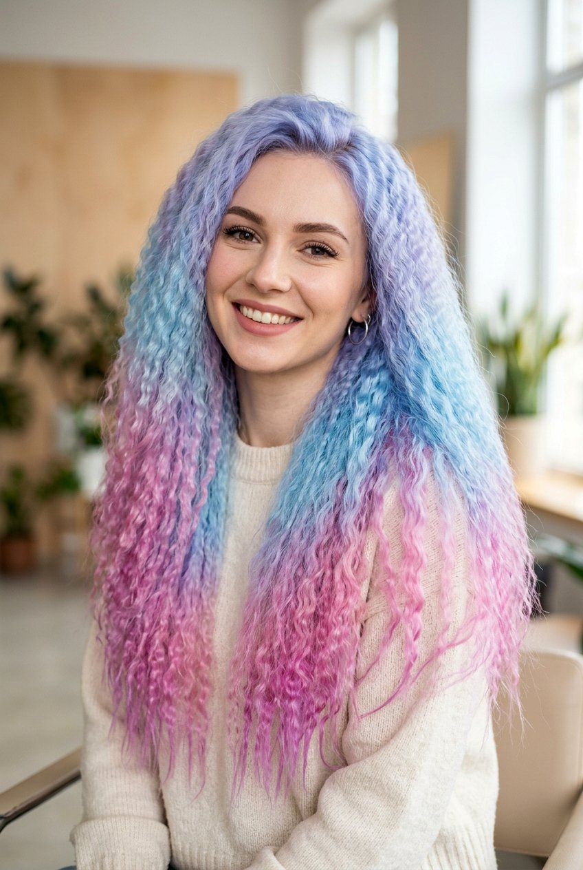 Colorful crimped hair - 20 crimped hairstyles - 20 crimped hairstyles