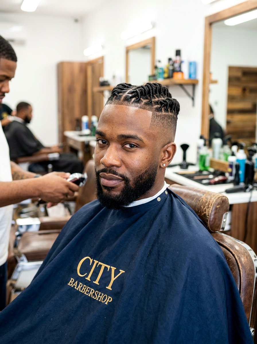 Comb Coil Starter Locs With Skin Fade - 20 starter locs with fade - 20 starter locs with fade