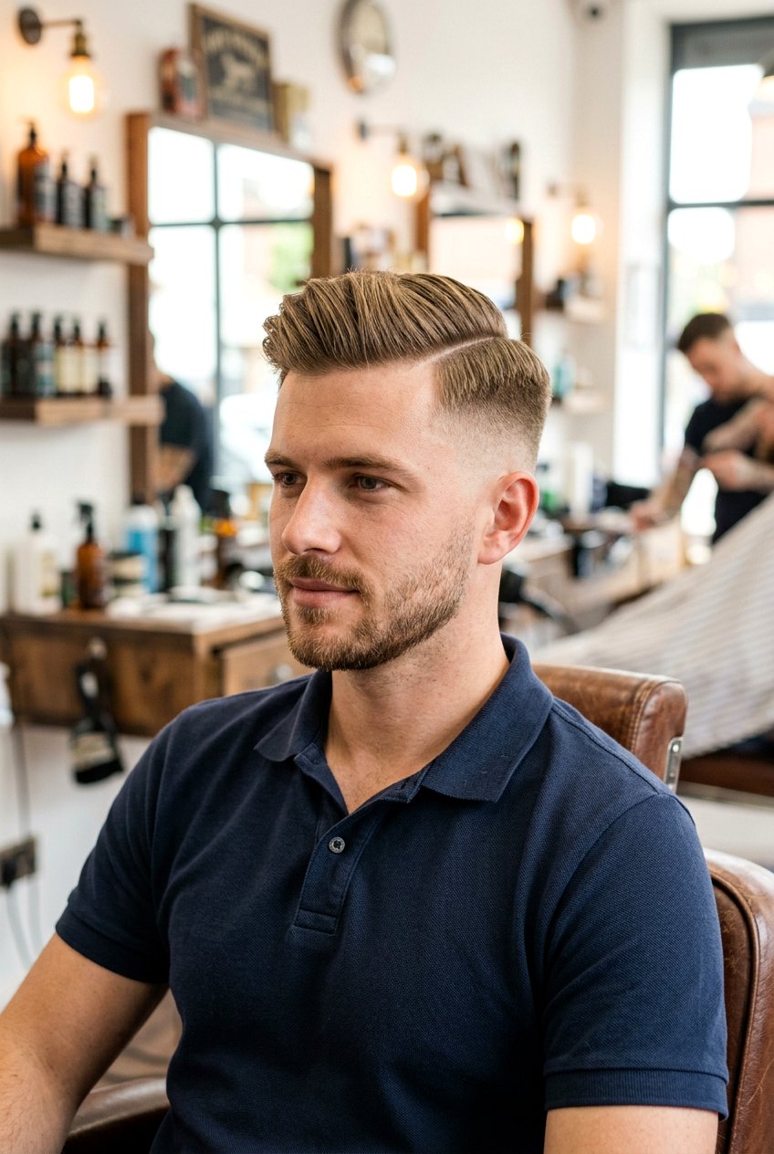 Comb Over Fade Haircut - 20 men haircut for round full face - 20 men haircut for round full face